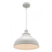 RISTO - Plain White Dome 1 Light Pendant With Clear Twisted Cord Cougar
