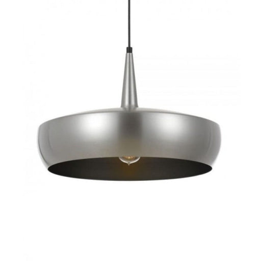 SABRA - Ultra Modern Nickel Dome 1 Light Pendant Featuring Silver Interior Telbix