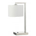 SALA - Nickel Table Lamp With White Linen Shade Telbix