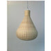 SANREMO - Beige Cane Basket 1 Light Pendant With White Suspension Florentino
