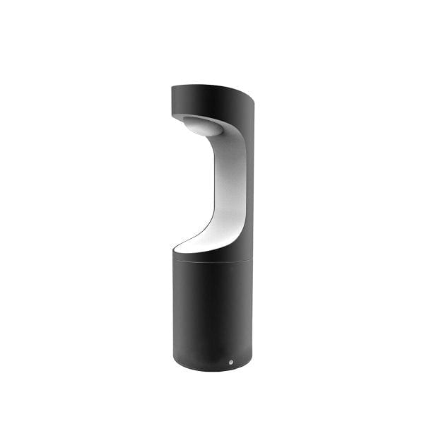 SETH - Small Modern Black 9W Warm White LED Exterior Bollard - IP54 CLA