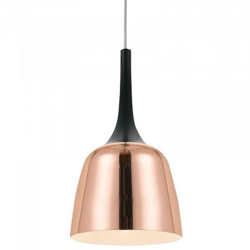 POLK - Small Modern Copper/Black 1 Light Pendant Telbix