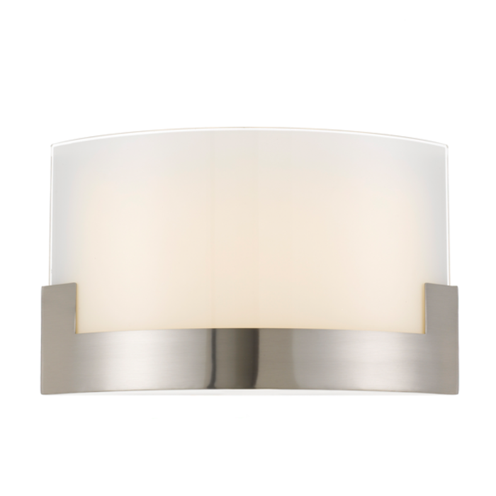 SOLITA - Large Modern Nickel 12W CCT (Colour Changing) LED Interior Wall Bracket With Frosted Glass-telbix SOLITA WB35-NK