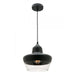 STOUT - Modern Dome Black & Clear Shade 1 Light Pendant Cougar