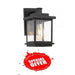 STRAND - Black Traditional Style Exterior Coach Light With Bubble Glass Diffuser - IP44 Telbix