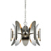 STRATO - Elegant Curved Chrome 10 Light Pendant On Chain Suspension CLA