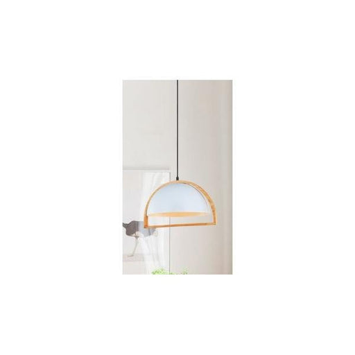 SWING - Dome Timber Pendant With White Inner Shade CLA