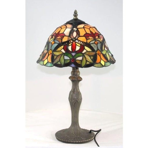 LEADLIGHT - Amber Red, Scallop Edge Lead Light Table Lamp - 12 Inches Toongabbie