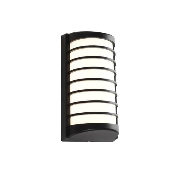 TACOMA - Modern Black 10W Warm White LED Grilled Exterior Wall Bracket - IP54 Cougar