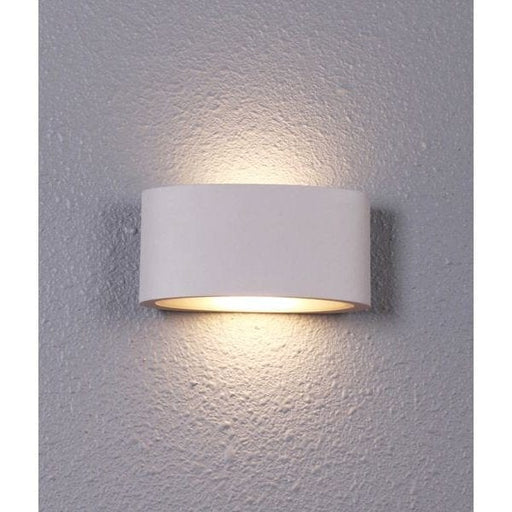 TAMA - Modern Curved White Aluminium 6.8W Warm White LED Exterior Wall Light - IP54 CLA