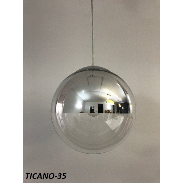 TICANO - Large Modern Two Toned Chrome And Clear Glass 1 Light Pendant - 400mm Florentino