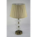 TABLE - Elegant Antique Brass 3 Tier Crystal Base Table Lamp With Gold Shade Toongabbie