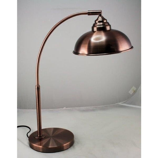 TABLE - Stunning Antique Copper 1 Light Table Lamp With Wide Reflector Toongabbie