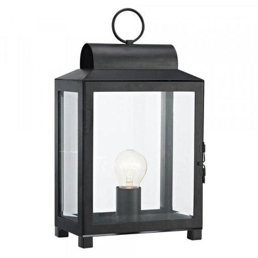 TABLE - Elegant Black Box Frame 1 Light Table Lamp With Clear Glass Toongabbie