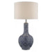 TABLE - Elegant Blue & White Ceramic Base 1 Light Table Lamp Featuring White Fabric Shade Toongabbie