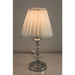 Polished Chrome Metal & Crystal Base Touch Table Lamp With White Pleated Shade Toongabbie
