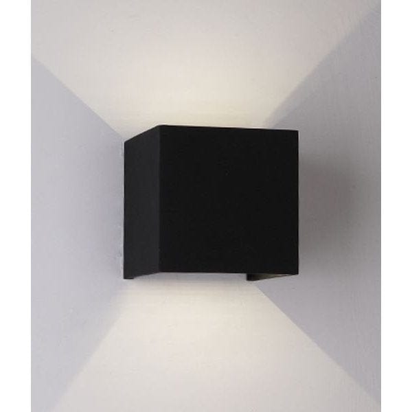 TOCA - Modern Black Powder Coated Aluminium Square 6.8W Warm White Exterior Up/Down Wall Light With Adjustable Beam Angle - IP54 CLA