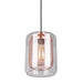 ONO - Clear Oblong Shape Glass Pendant With Copper Mesh Insert CLA