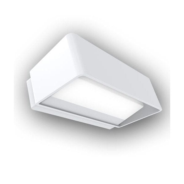 TOPA - Modern Plain White Rectangular 13W Warm White LED Exterior Wall Light - IP65 CLA