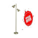 TORRES - Antique Brass 2 Light Adjustable Floor Lamp Telbix
