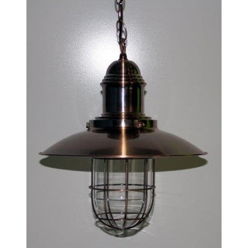 LANTERN - Elegant Antique Copper 1 Light Lantern Pendant With Cage Diffuser - 300mm Toongabbie