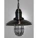 LANTERN - Elegant Black Nickel 1 Light Lantern Pendant With Cage Diffuser - 300mm Toongabbie