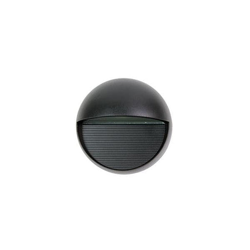 VARGO - Round Black Powder Coated Exterior 6W Cool White Surface Mounted Exterior Wall Light - IP54 Oriel