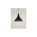 VETRANO - Modern Black Aluminium 1 Light Pendant Featuring Wood Look Highlight Florentino