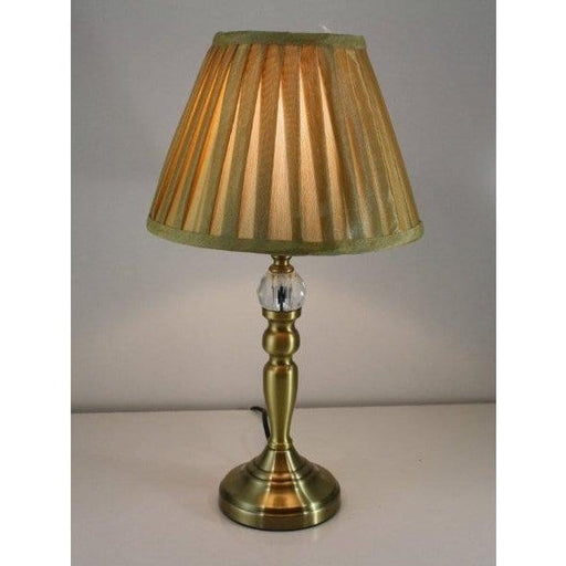 VICTORIA - Antique Brass 1 Light Table Lamp With Pleated Shade Toongabbie