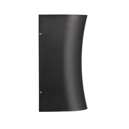 VITA - Modern Black Round & Curved 2x 7W CCT (Colour Changing) LED Exterior Up/Down Wall Light - IP44 Telbix