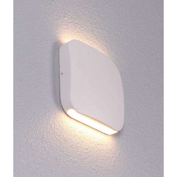VOX - Modern White Aluminium Square Slim 9W Warm White Exterior Up/Down Wall Light - IP54 CLA