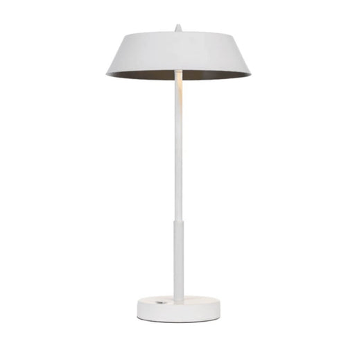 Allure White Modern Table Lamp with Silver Inner Shade