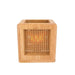 ZEN - Stunning Square Natural Wood 1 Light Table Lamp Complete With LED Flame Lamp CLA